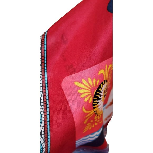 Atlantis Bold Colorful Nautical Inspired Women's Silk Scarf - Picture 8 of 8